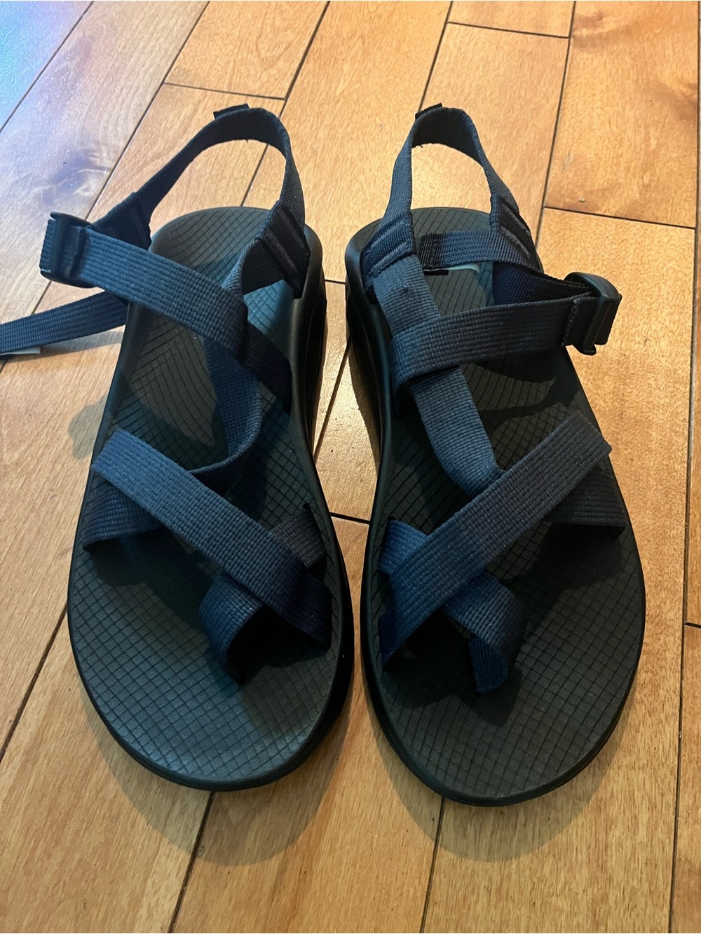 Chaco Black and Navy Strappy Outdoor Sandals